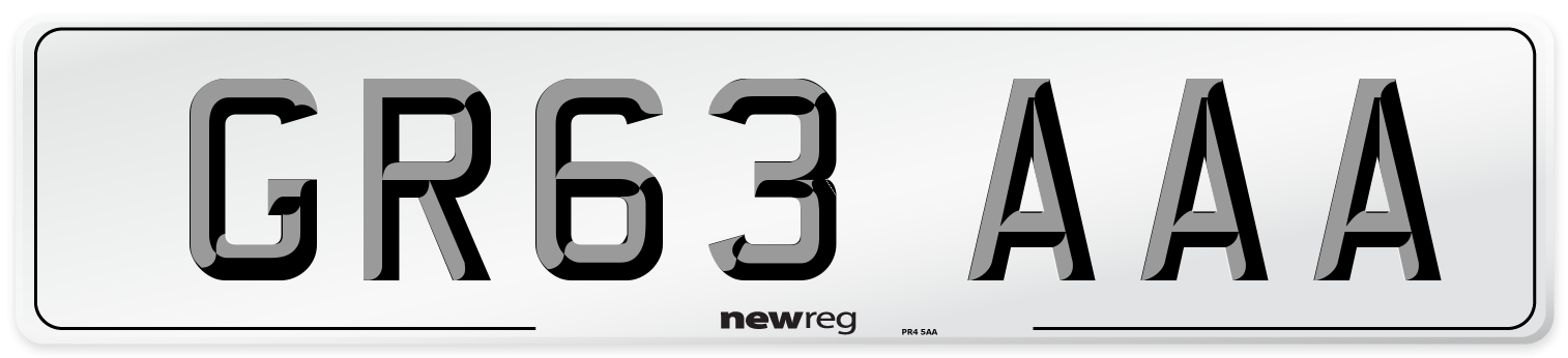 GR63 AAA Number Plate from New Reg